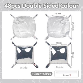 NISOCY 48PCS Metallic Silver Square Foil Balloons Wall Backdrop Chrome Silver Balloons Tunnel Garland Arch Kit for Anniversary Bachelorette Birthday Engagement Bridal Baby Shower Party Decorations