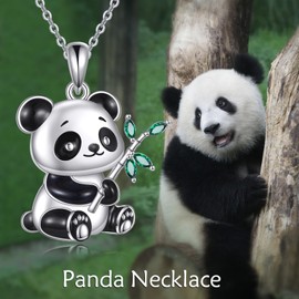 CUPENDA Panda Necklace S925 Sterling Silver Cute Panda Pendant Jewellery Gifts for Women