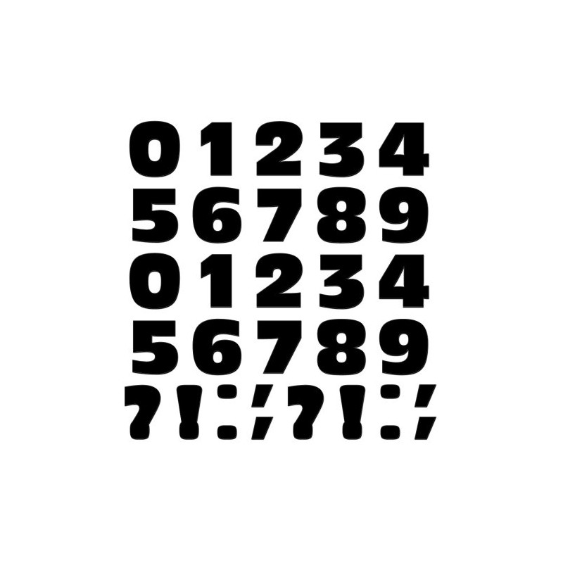 Numbers Punctuation Black Novelty Gift Locker Refrigerator Vinyl Magnet Set