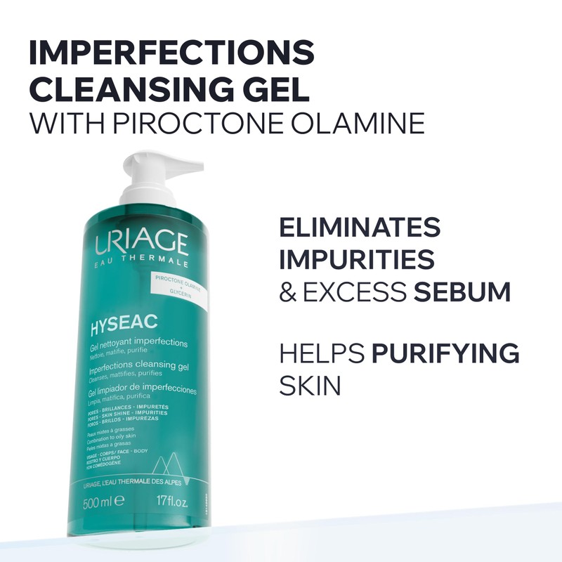 Uriage Hyseac Anti-Blemish Foaming Cleansing Gel for Face & Back