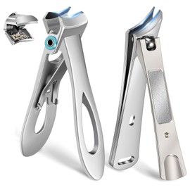 2-Piece Slant Curved Blade Nail Clipper Clippers for Thick Nails for Seniors Nail Clippers for Men Thick Nails for Thick Toenails and Ingrown Nails, Podiatrist Toenail Clippers for Seniors and Men