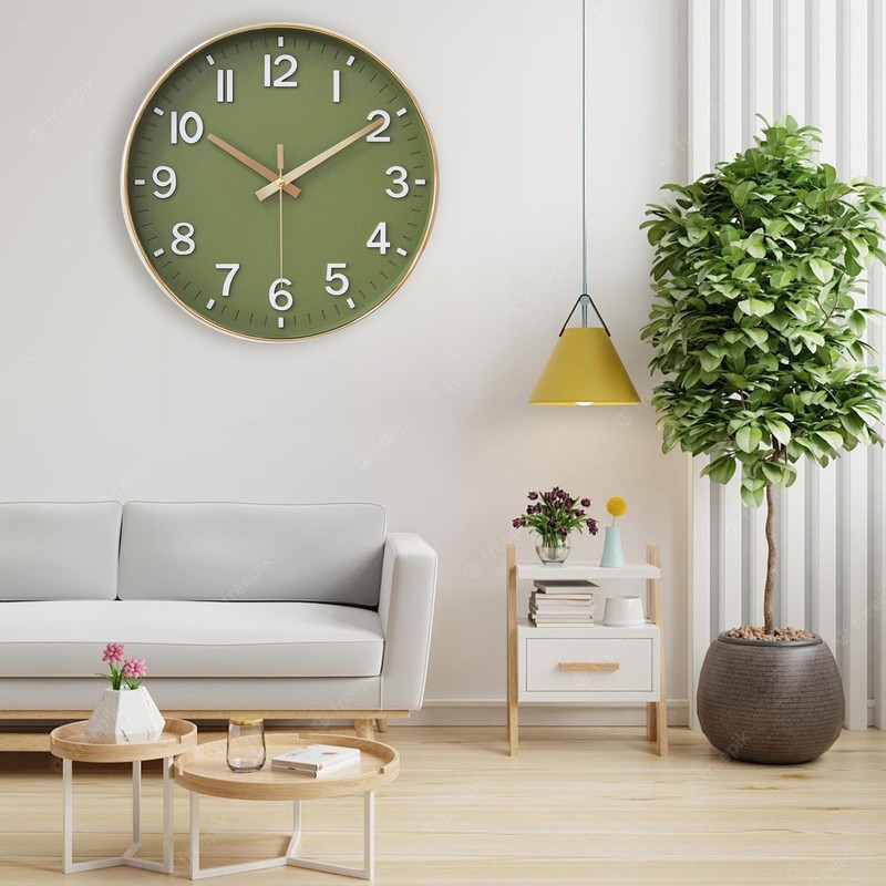 HZDHCLH 25 cm Silent Wall Clock without Ticking Sweeping Second