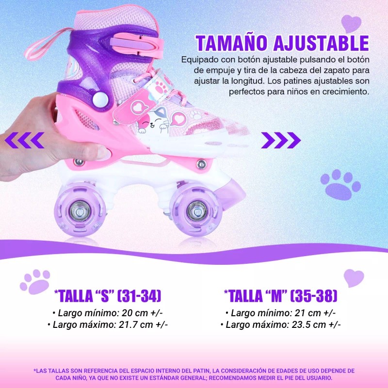 Trixter Patines De 4 Ruedas Ajustable Niño Niña Con Kit