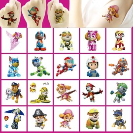 Cute Temporary Tattoo for Kids, 20 Sheets Big Children's Temporary Tattoo Body Art Tattoo Stickers,Goody Bag Stuffers Party Bag Fillers (2x2 Inch) …