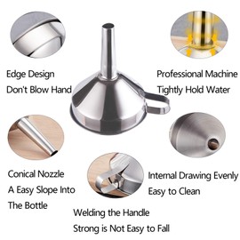 Hayaww Stainless Steel Funnel High Quality Funnel Mesh Filter Funnel Stainless Steel Funnel Filter Set Kitchen Funnel Stainless Steel High Quality Funnel Set Funnel Strainer Filter Funnel Bottle