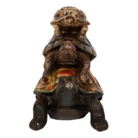 Nautical Marine Reptile 3 Stacked Acrobatic Turtles Tortoises Figurine Feng Shui