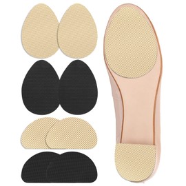 Non Slip Shoe Pads Shoe Grips on Bottom of Shoes Silica Gel Anti Slip Grips for Shoes Self-Adhesive Shoe Sole Protectors for Man Women, Noise Reduction, Easy to Use (Black Beige)