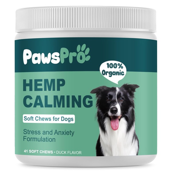PawsPro 41 Count Hemp Calming Chews for Dogs - Duck