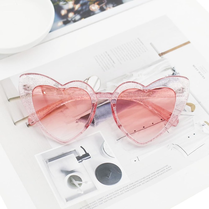Heart Sunglasses, Heart Shaped Party Sunglasses (Pink)