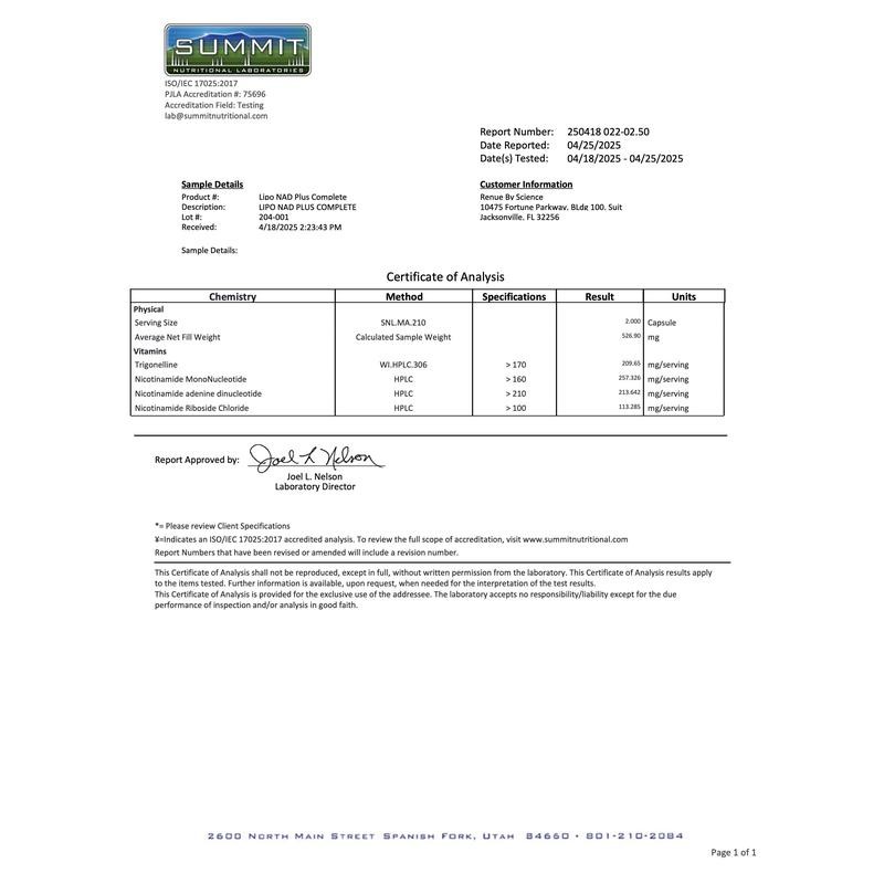 NAD⁺ Complete (Liposomal) Healthcare Dietary