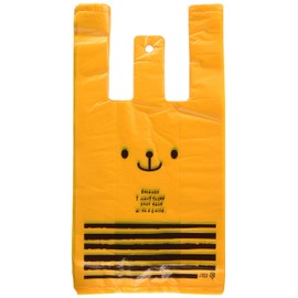 Heads CDB-S Handbag Plastic Bag, 7.1 x 13.8 x 3.9 inches (18 x 35 x 10 cm), Bear, Orange, S, 100 Pieces, Yellow, Hook Hole Included