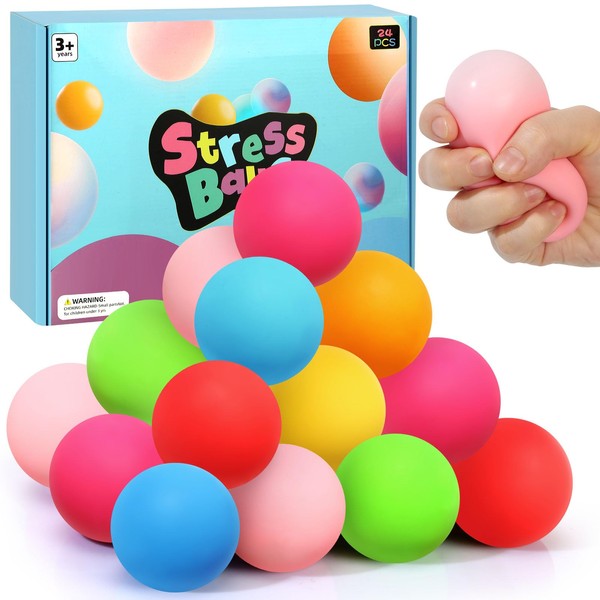 Stress Balls 24 Pack for Kids Adults, 2.5" XL Sensory
