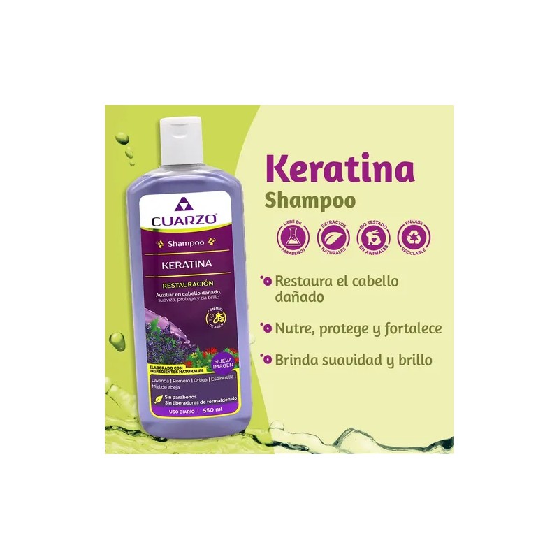 Shampoo Cuarzo Keratina 550ml