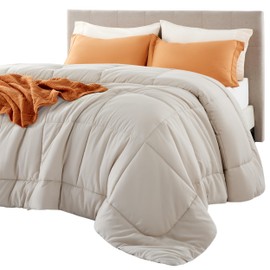 Bedsure Comforter Duvet Insert - Quilted Comforters Queen Size, All Season Duvet, Down Alternative Bedding Comforter with Tabs(Linen,Queen 88"x88")