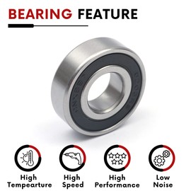 CNXBB 10 PCS 6203-2RS Double Rubber Sealed Deep Groove Ball Bearings 17x40x12mm, Deep Groove Ball Bearing ABCE-3 Pre-Lubricated, Chromium Bearing Steel (10, 6203-2RS)