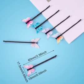 PAGOW 30PCS Hair Clips Butterfly Hair Barrettes Fabric Fashionable Bobby Pins Pearl Decorative Christmas Valentines Hair Accessories for Women Girls(10 styles, 3 pcs each)