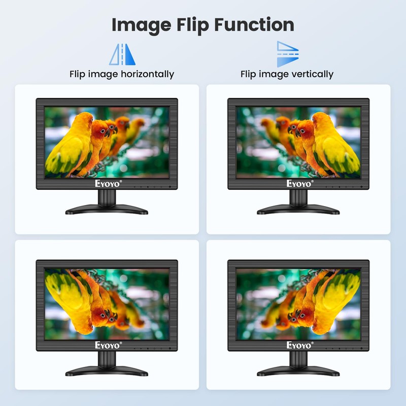 Eyoyo 12 Inch Monitor 1366x768 Small TV Monitor with HDMI