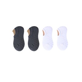 svlftecon Unisex No Show Socks Low Cut Invisible Liner Socks for All Seasons Series 29, Dark Gray 2 White 2 [4 Pairs]], Medium