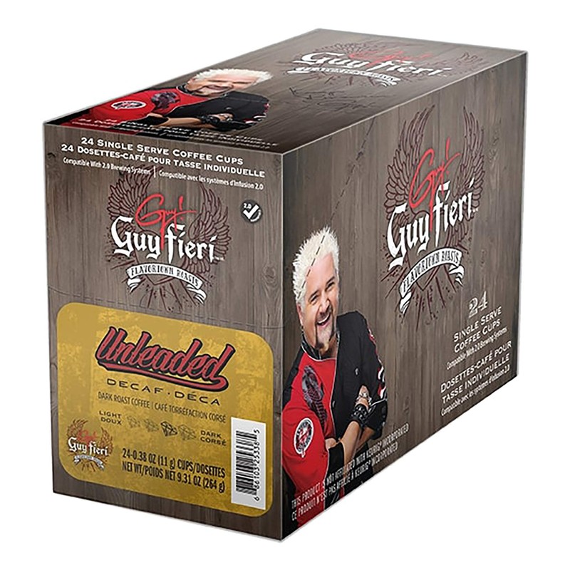 Guy Fieri Flavortown Roasts Decaffeinated Coffee Pods, Unleaded Medium Roast
