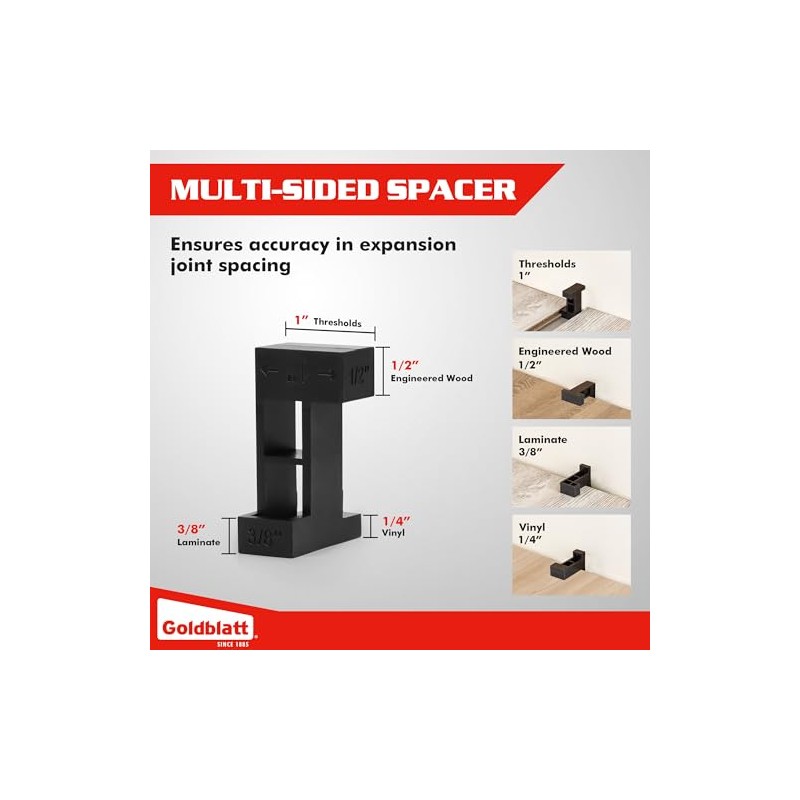 Goldblatt Laminate Wood Flooring Installation Kit with Reinforced Double-Faced Mallet,