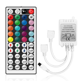 VIPMOON LED RGB Strip IR Remote Controller DC12V-24V Led Fernbedienung ersatz 44-Tasten Fernbedienung Kontroller Steuerung für RGB Strip SMD 2835 5050 Streifen (4 Pin 2 Port)
