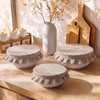 Hushee 3 Pcs Brown Gingham Bowl Covers with Ruffle for