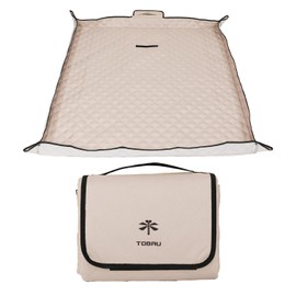 [TOBAU] Leisure Sheet, Thick, Border-freestanding, 55.1 x 57.1 inches (140 x 145 cm), Large, Aluminum, Waterproof, Quilting, Outdoor, Inner Sheet, Tent Mat, Solid, Thermal Insulation (Sand Beige (Edge