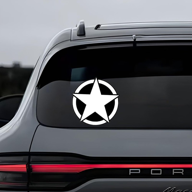 Military Star Vinyl Stickers 2-Pack – Waterproof Removable Car Decals