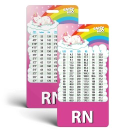 BadgeZoo RN Badge Buddy with Weight, Height and Temperature - Pink Unicorn - by BadgeZoo - 5