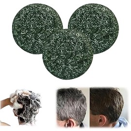 Barra de champú oscura, 3 piezas para revertir las canas, oscurecimiento del cabello, para hombres y mujeres                                          