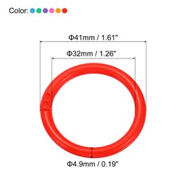 PATIKIL 1.6" OD 1.3" ID Loose Leaf Rings, 120 Pack Binder Ring Plastic O Rings for Book DIY Scrapbook Notebook, Assorted Colors
