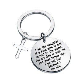 bobauna I Am The Daughter Of A King Christian Keychain Religious Jewelry Baptism Gift(daughter king keychain)
