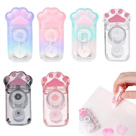 HABNI Pack of 6 Mini Correction Rollers, 6 m x 5 mm, Correction Tape for Cat Claws, Colourful Correction Roller, Cute Kawaii, Correction Tape Cat for Students, School and Office, Suitable for Cute