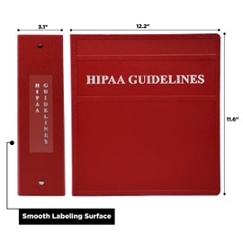 Carstens 3-Inch Heavy Duty 3-Ring Binder for HIPAA Guidelines – Side Opening, Brick Red