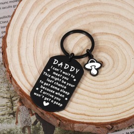 Generic Baby Announcement for Dad, First Fathers Day for New Dad, Dad Keychains, Father Day Gifts from Wife, Baby Shower Gifts for Daddy Parents to Be, First Time Dad Gifts for Expecting Dad, Small