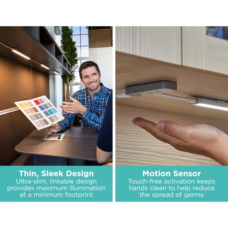BLACK+DECKER LED Under Cabinet Light Kit, Motion Sensor, Dimmable, Linkable,
