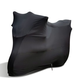 TECTICO Indoor Motorcycle Cover Elastic Breathable Soft Stretch S M Full Protection for Garage Motorbike Show, Black 96 x 41 x 49 inches