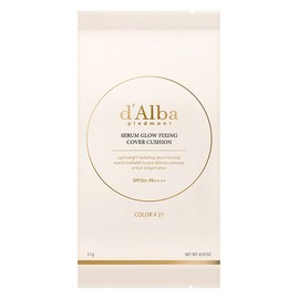 [Vegan Beauty] Dalva Serum Glow Fixing Cover Cushion Foundation Refill 17g, No. 21, 1 pc / [비건뷰티] 달바 세럼 글로우 픽싱 커버 쿠션 파운데이션 리필용 17g, 21호, 1개