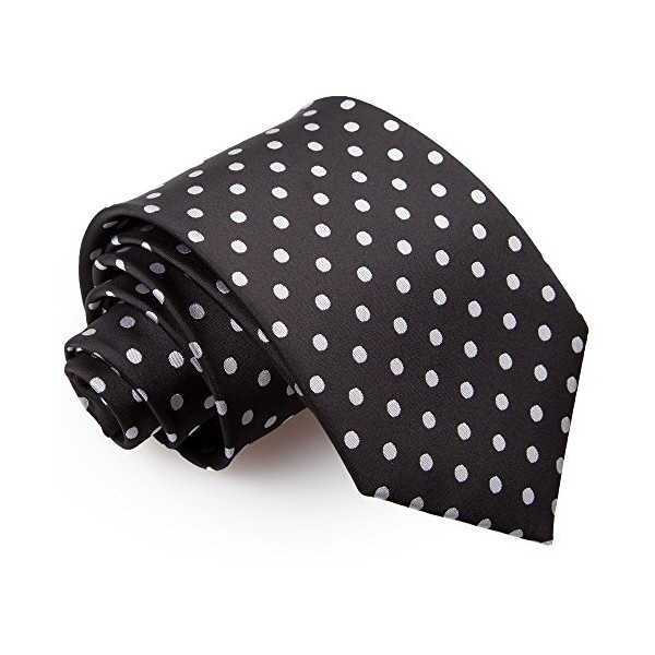 DQT Woven Polka Dot Classic Patterned Fashion Casual Neck Tie