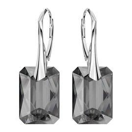 Rattle Clasp Fashion Jewellery 925 Silver Earrings for Women Brands Crystals Earrings Hanging Silver 925 Hanging Earrings Jewellery for Women Girls Ideal Gift, Silver, Crystal