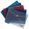 5 x High Grade A5 Coloured Stud Press Wallets Plastic Document Popper Folders