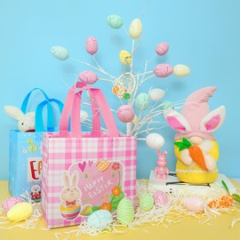 Pack of 6 Easter Gift Bags, Isisyu 6 Designs Easter Bags for Filling with Handles, Reusable Non-Woven Easter Bags, Easter Gift Bags for Children, Easter Party Gifts, Packaging