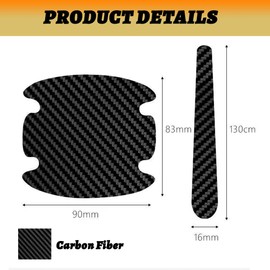 Pack of 8 Car Door Handle Protective Film, Door Handle Protection, Door Handle, Car Door Handle Scratch Protection, Car Door Cup Protective Sticker, Carbon Fibre Like Car Door Handle, Anti Scratch