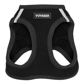 Best Pet Supplies - Arnés de Malla para Perros, Apto para Todo Tipo de Clima; arnés Tipo Chaleco fácil de Poner, para Perros medianos. Modelo: Voyager Step-in Air - Negro, L (207T-BK-L)