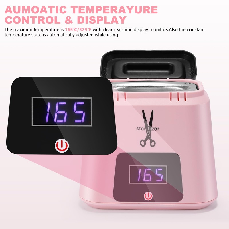 Wbuosz Nail Tool Sterilizer High Temperature 329℉ Sterilizer for Nail