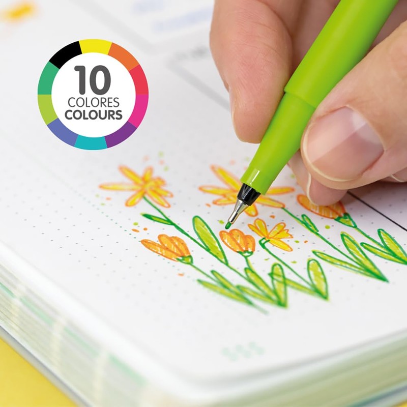 MILAN® Box of 10 SWAY fineliner 0.4 mm fineliner markers