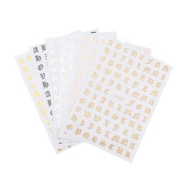SAFIGLE 10 Sheets English Letters Nail Stickers Abstract Design Nail Art Decals for Creative DIY Manicure Colors for Parties and Special Events