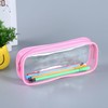 strrng Clear Plastic Pencil Case,Pink Clear Pencil Case,Used for School