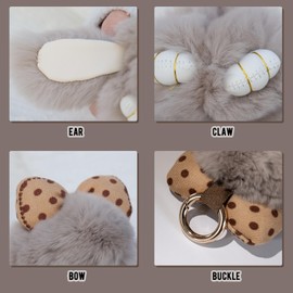 Yoncito Cute Bunnylulu Keychain for Woman: Bunny Plush Keychain Fuffy with Bow Decoration for Keys Bags Wallets