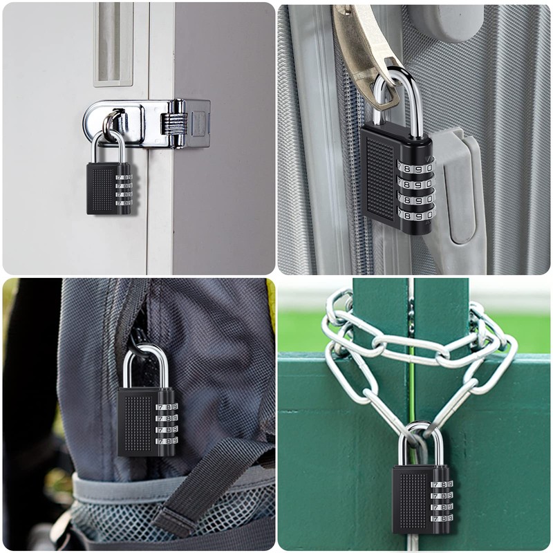 Vinabo Combination Padlock, Combination Lock, 4 Digit Combination Lock, Padlock